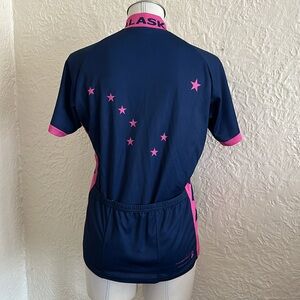 Champion Systems Ladies Alaska Bike Cycling Jersey Dark Blue Pink Stars Large